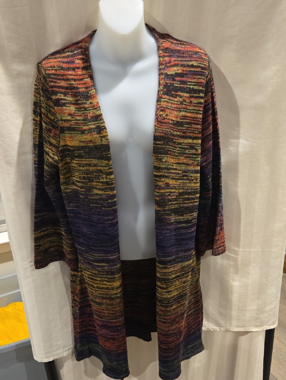 Multicolor Open-Front Women’s Knit Cardigan Sweater New Direction